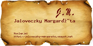 Jaloveczky Margaréta névjegykártya