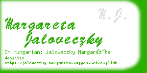 margareta jaloveczky business card